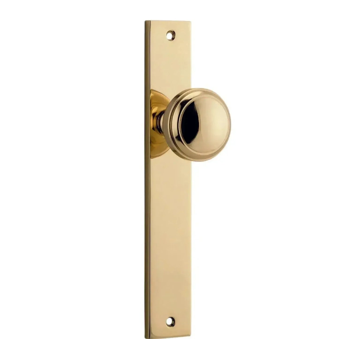 Iver Door Knob Paddington Rectangular Latch Pair Polished Brass