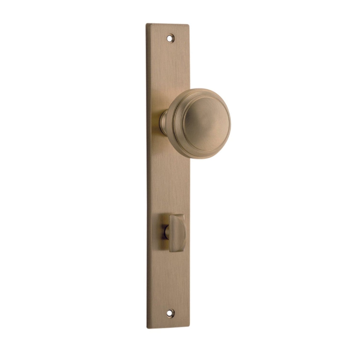Iver Door Knob Paddington Rectangular Privacy Pair Brushed Brass