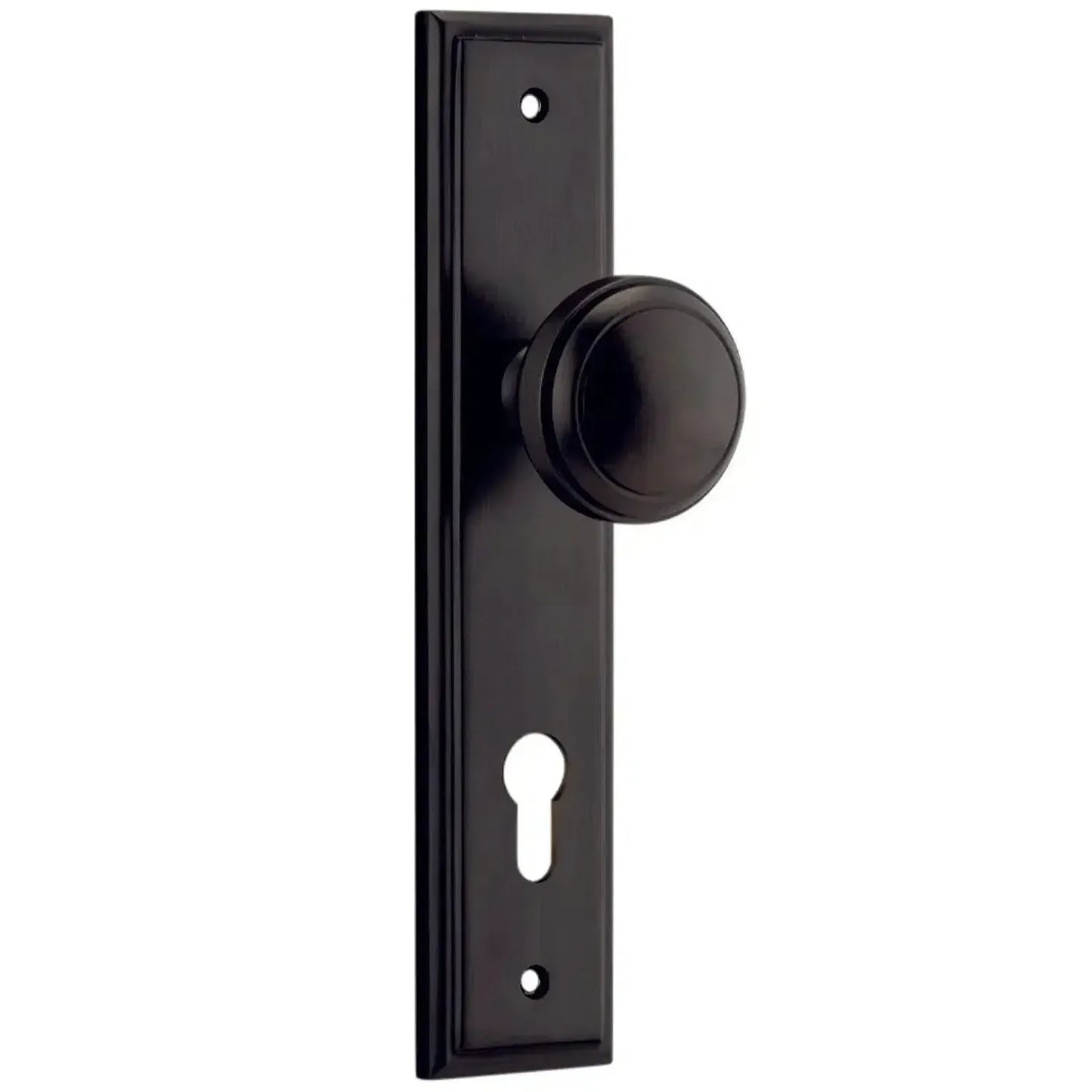 Iver Door Knob Paddington Stepped Euro Pair Signature Brass