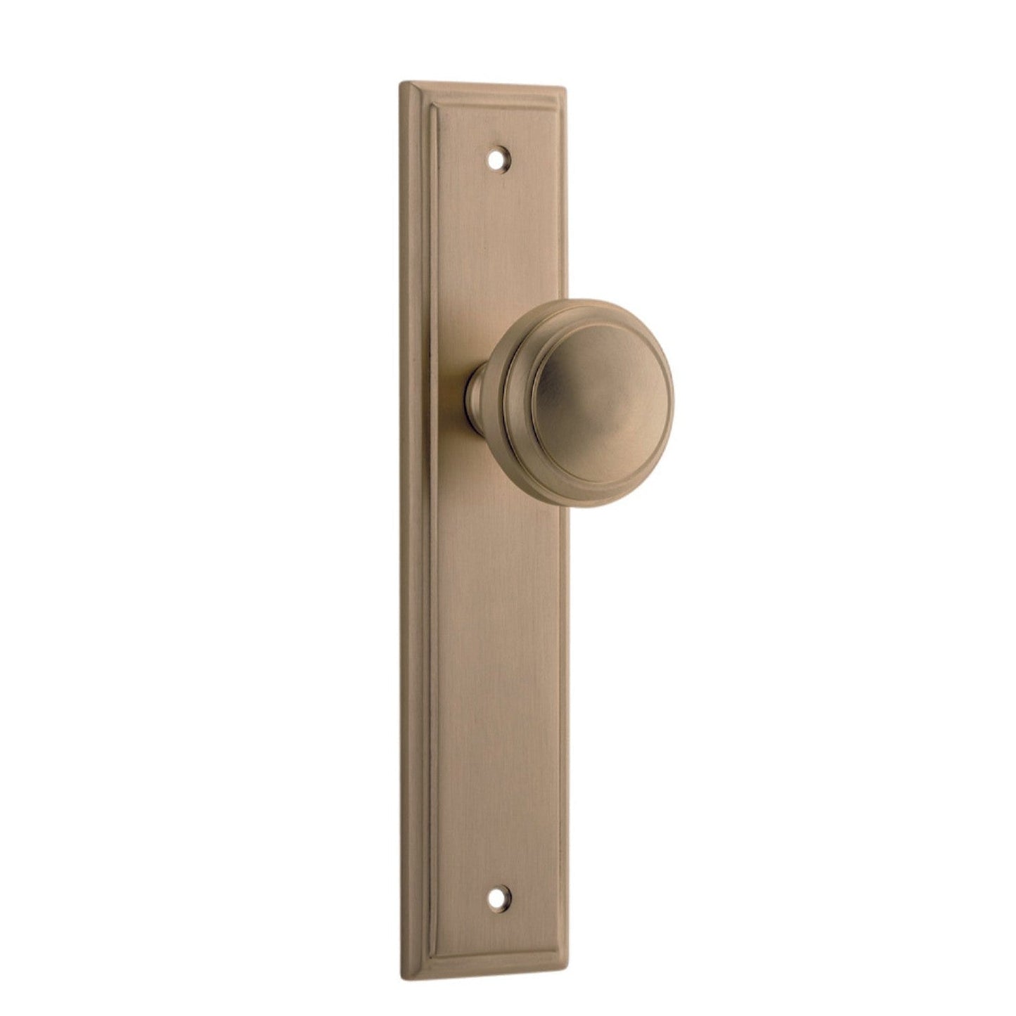 Iver Door Knob Paddington Stepped Latch Pair Brushed Brass