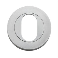 Iver Escutcheon Oval Round Pair Brushed Chrome