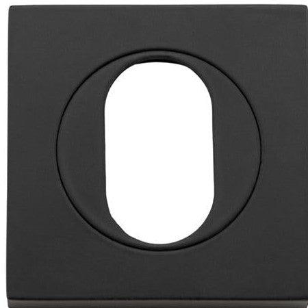 Iver Escutcheon Oval Square Pair Matt Black