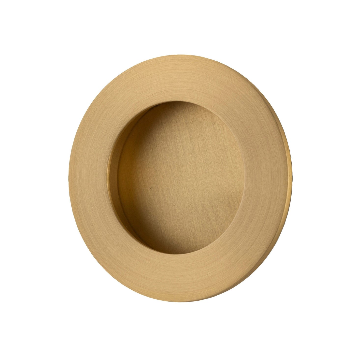 Iver Flush Pull Round Brushed Brass D64xP2.5mm