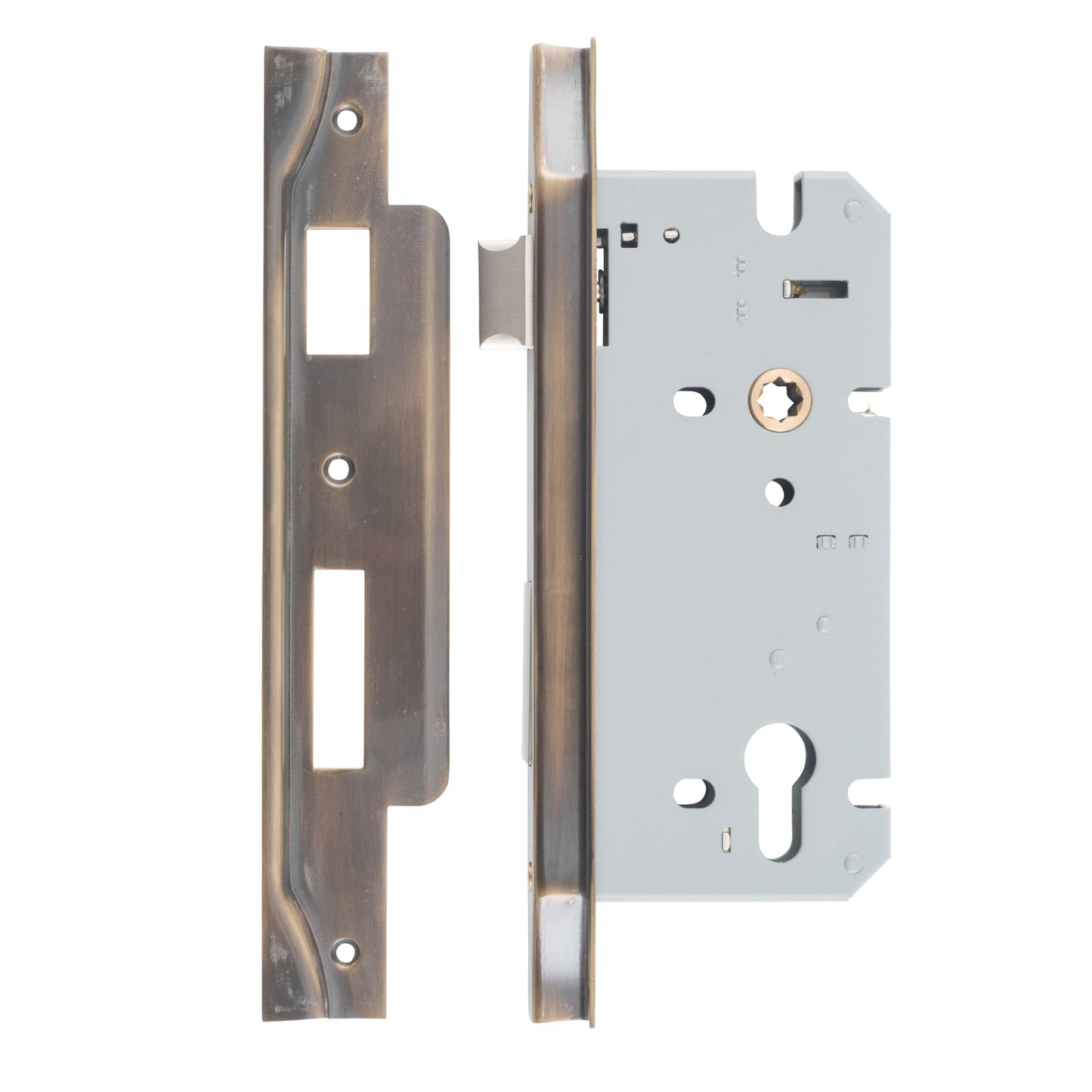 Iver Mortice Lock Euro Rebated Signature Brass CTC85mm Backset 60mm