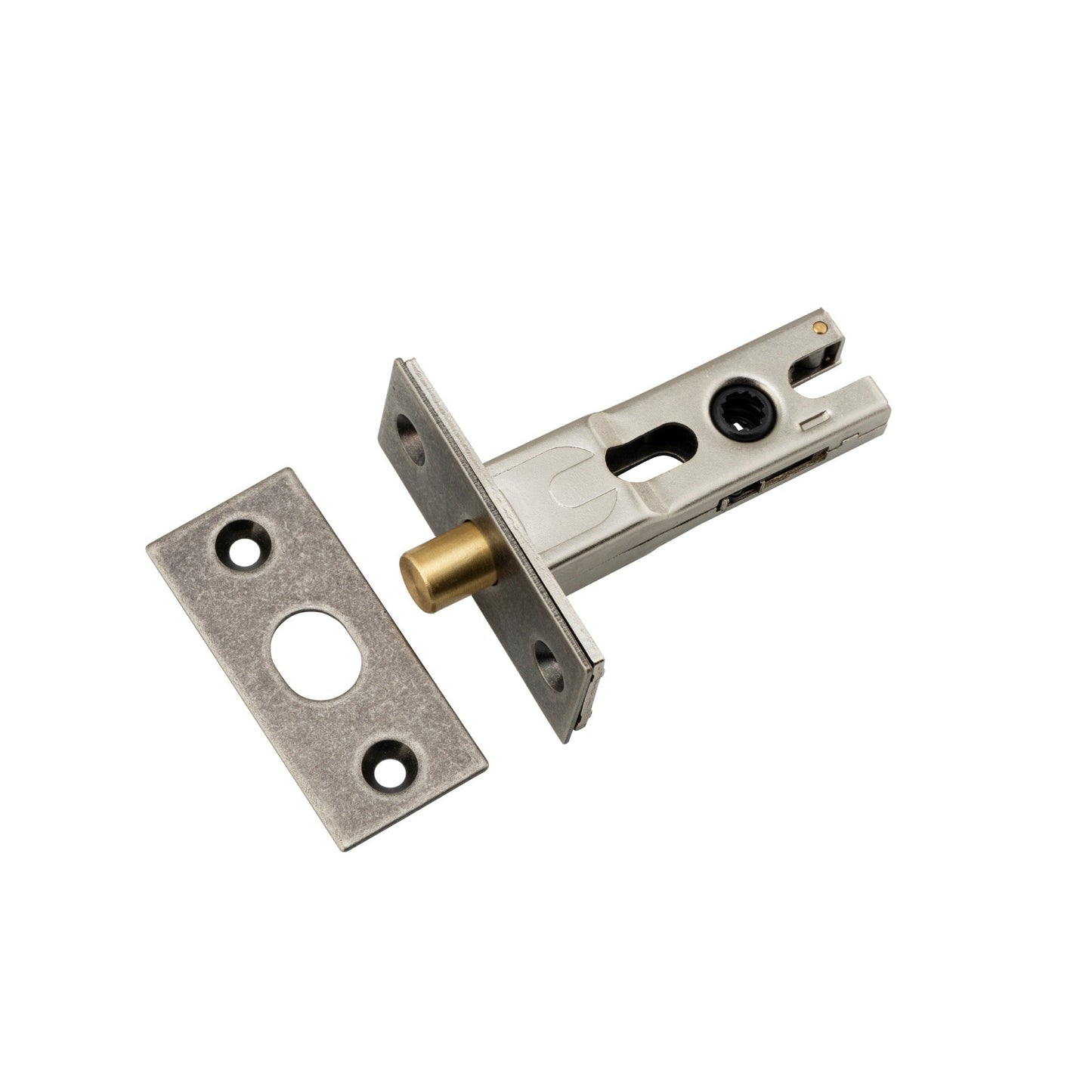 Iver Privacy Bolt Round Bolt Distressed Nickel Backset 45mm