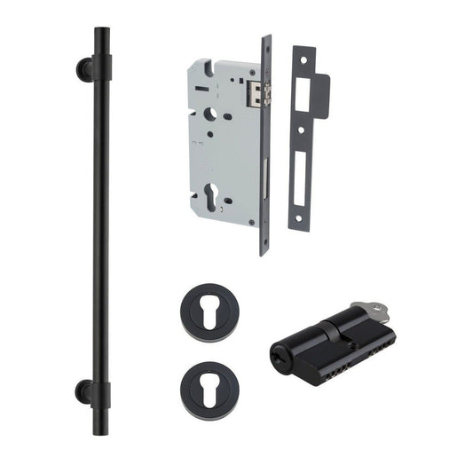 Iver Pull Handle Helsinki Key/Key Matt Black CTC450mm Entrance Kit
