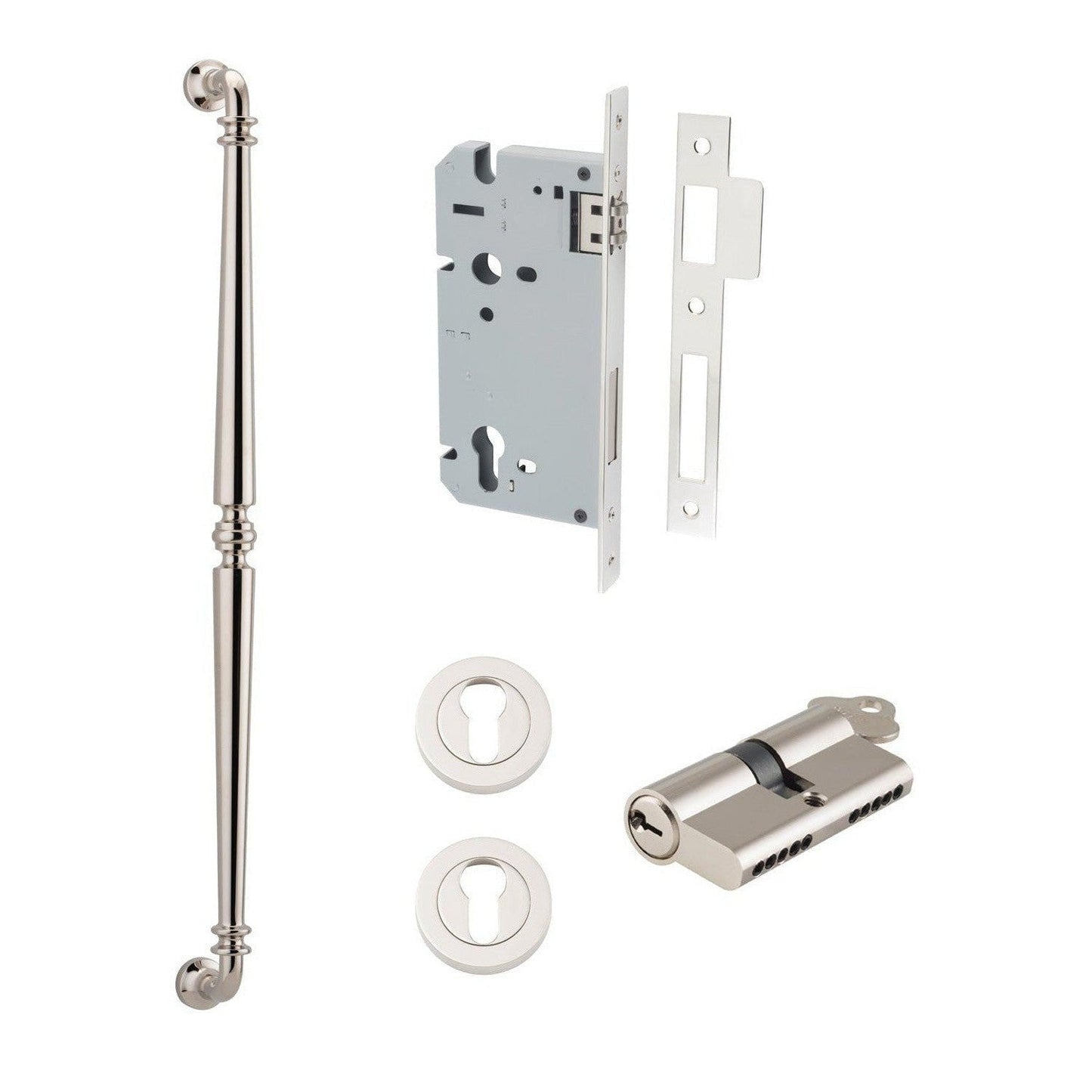 Iver Pull Handle Sarlat Polished Nickel L635mm Entrance Kit