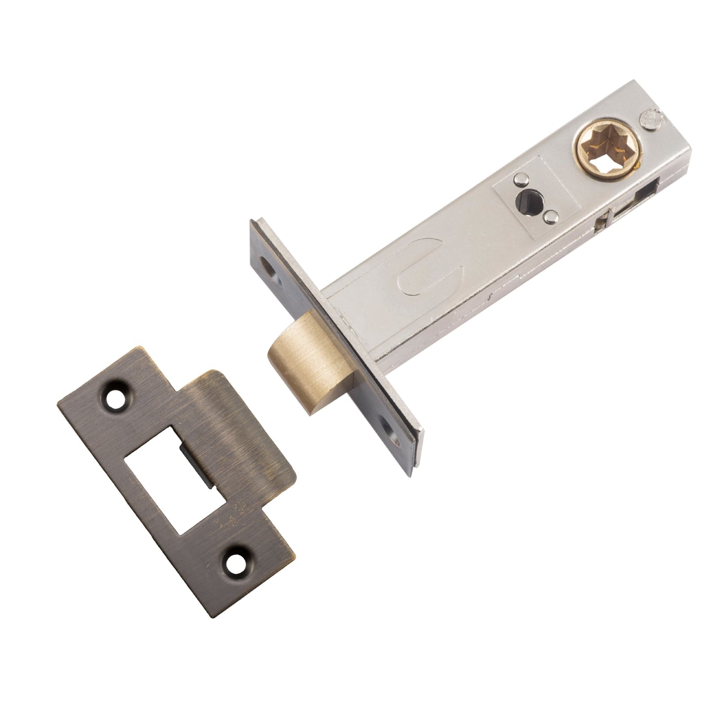 Iver Tube Latch Split Cam Hard Sprung 'T' Striker Signature Brass Backset 70mm
