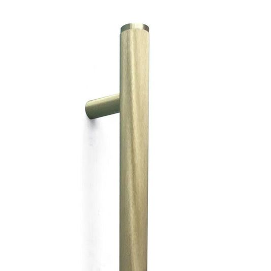 Momo Bellevue Lined Entry Door Pull Handle Brushed Satin Brass