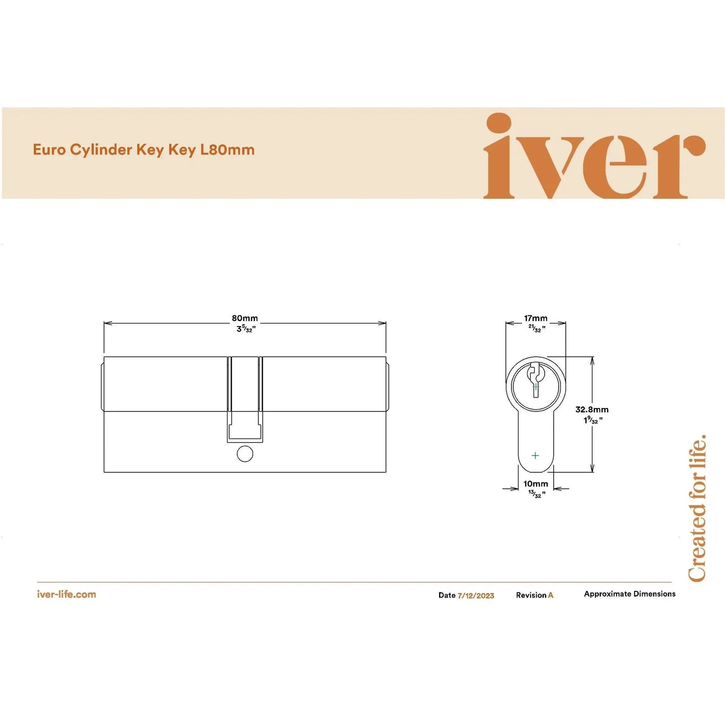 SDG Euro Cylinder Dual Function 5 Pin Brushed Chrome L80mm