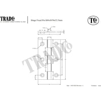 SDG Hinge Fixed Pin Antique Brass W50mm