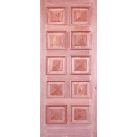 Solid Exterior 10 Panel Door With Cricket Bat & Heavy Moulding