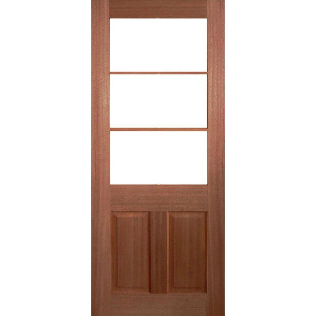 Solid Exterior 3 Glass Panel French Door