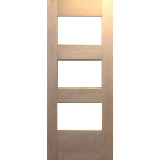 Solid Exterior Bush Fire 3 Horizontal Glass Panel Door