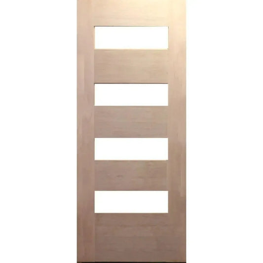 Solid Exterior Bush Fire 4 Horizontal Glass Panel Door