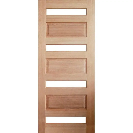 Solid Exterior Horizontal 4 Glass Panel Door