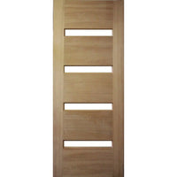 Solid Exterior Horizontal 4 Glass Panel Door