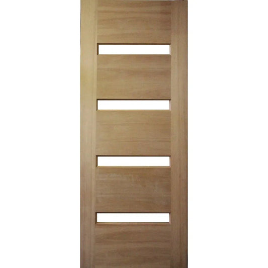 Solid Exterior Horizontal 4 Glass Panel Door