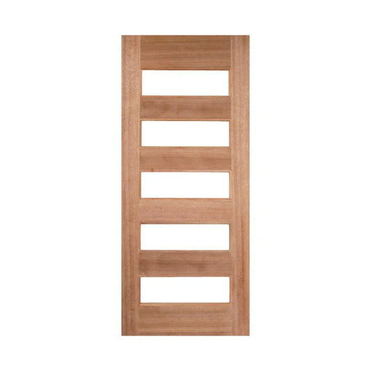 Solid Exterior Horizontal 5 Glass Panel Door