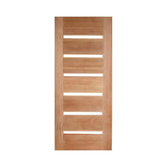 Solid Exterior Horizontal 6 Glass Panel Door