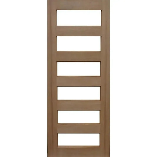 Solid Exterior Horizontal 6 Glass Panel Door