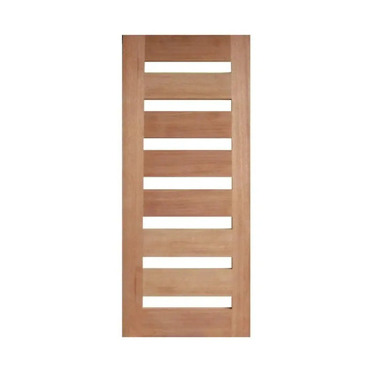 Solid Exterior Horizontal 7 Glass Panel Door