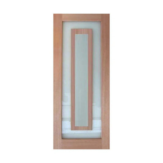 Solid Exterior Rectangle 2 Glass Panel Door