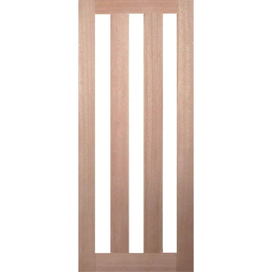 Solid Exterior Vertical 3 Glass Panel Door