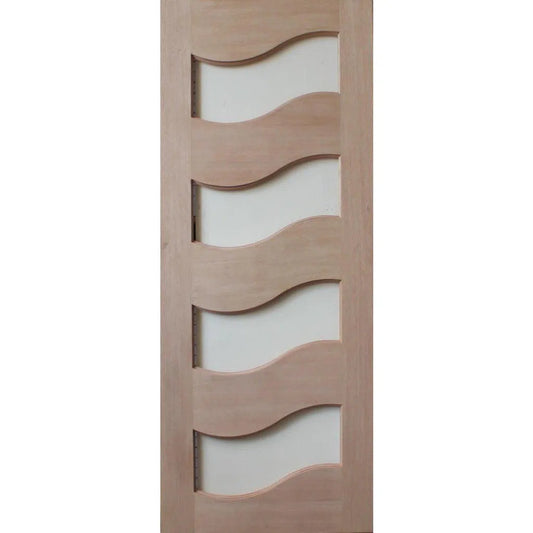 Solid Exterior Wave 4 Glass Panel Door