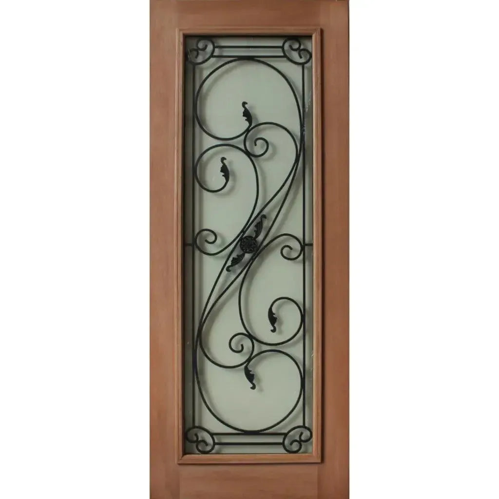 Solid Exterior Wrought Iron Door