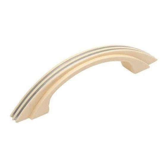 Tradco Cabinet Pull Handle Plastic Retro Ivory Chrome L130xW20xP29mm