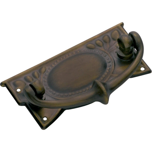 Tradco Cabinet Pull Handle Sheet Brass Edwardian Antique Brass H30xW65mm