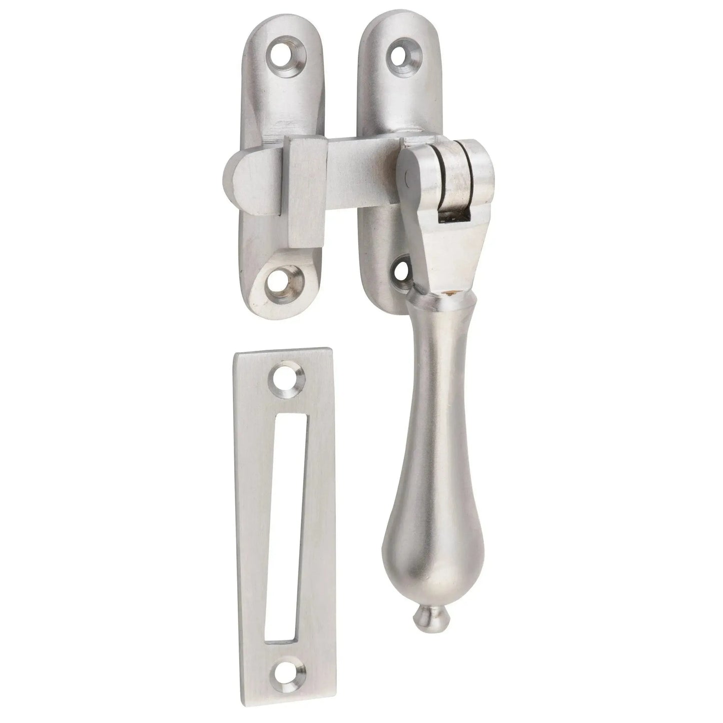 Tradco Casement Fastener Teardrop Long Throw Satin Chrome