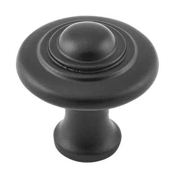 Tradco Cupboard Knob Domed Matt Black D32xP29mm