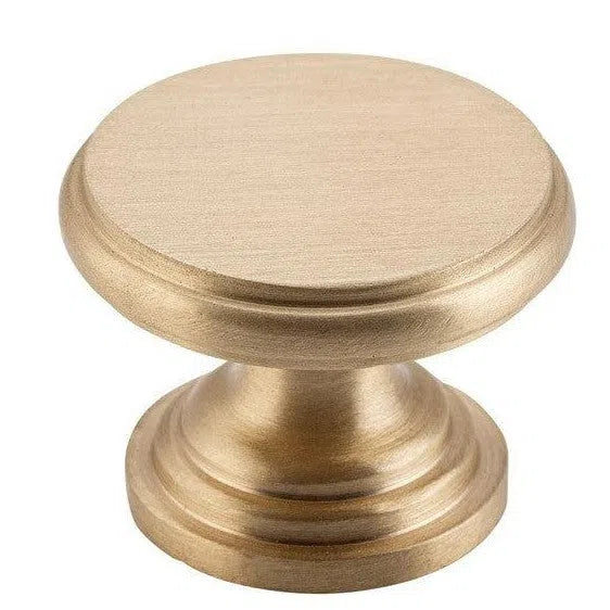 Tradco Cupboard Knob Flat Satin Brass D32xP23mm