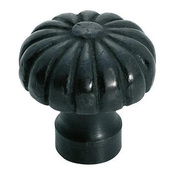 Tradco Cupboard Knob Fluted Iron Matt Black D32xP36mm