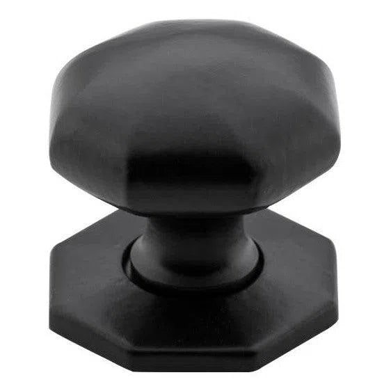 Tradco Cupboard Knob Octagonal Iron Matt Black D32xP36mm