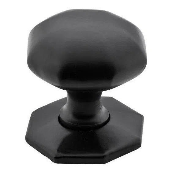 Tradco Cupboard Knob Octagonal Iron Matt Black D38xP41mm