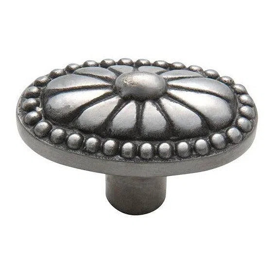 Tradco Cupboard Knob Ornate Iron Polished Metal H35xW54xP36mm