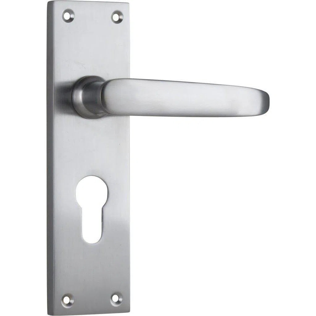 Tradco Door Handle Balmoral Euro Pair Satin Chrome