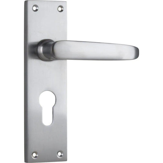 Tradco Door Handle Balmoral Euro Pair Satin Chrome