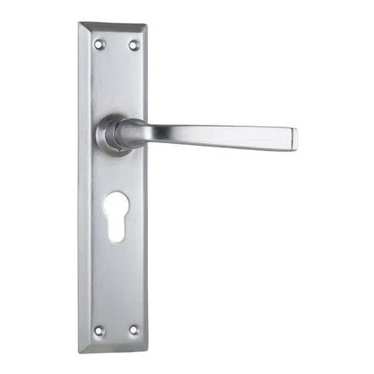 Tradco Door Handle Menton Euro Pair Satin Chrome