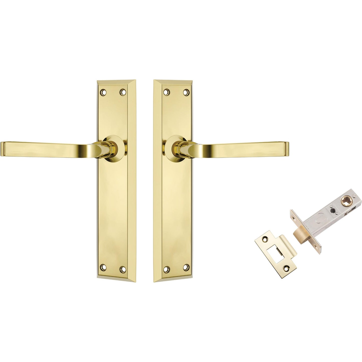 Tradco Door Handle Menton Polished Brass Passage Set