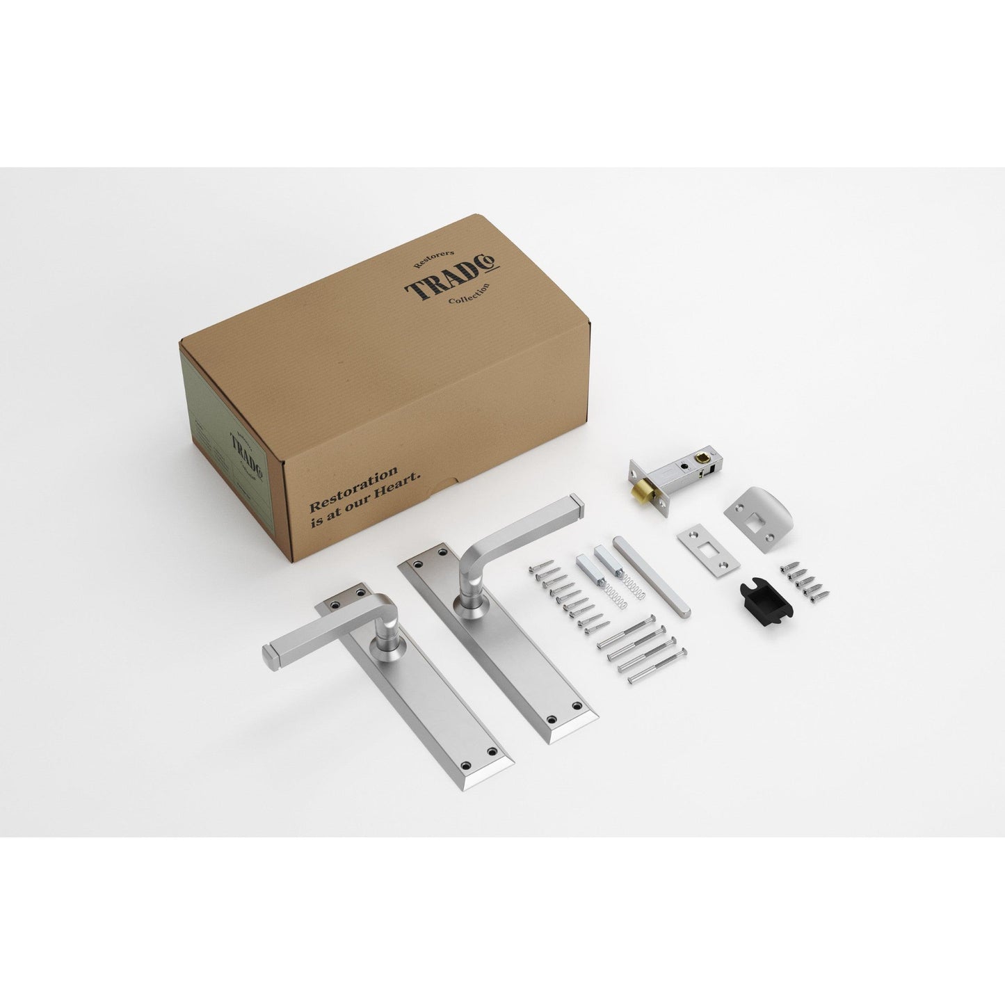 Tradco Door Handle Menton Satin Chrome Passage Set