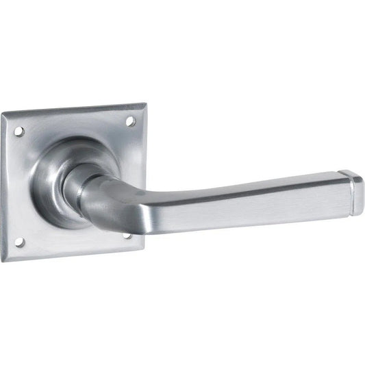 Tradco Door Handle Menton Square Rose Pair Satin Chrome