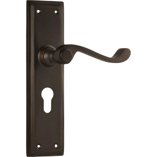 Tradco Door Handle Milton Euro Pair Antique Brass