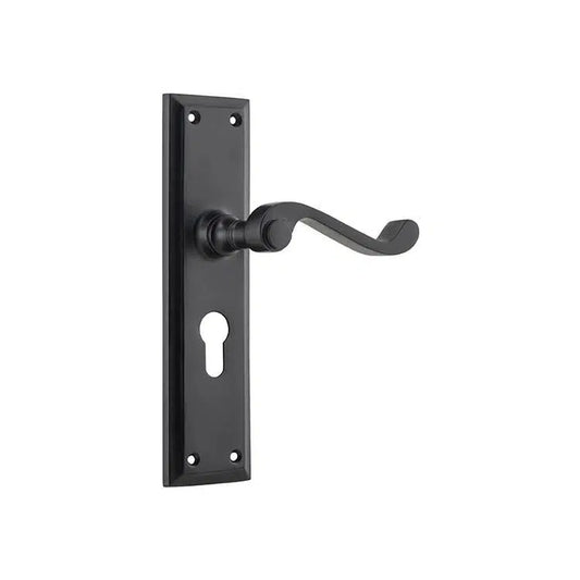 Tradco Door Handle Milton Euro Pair Matt Black