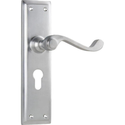 Tradco Door Handle Milton Euro Pair Satin Chrome