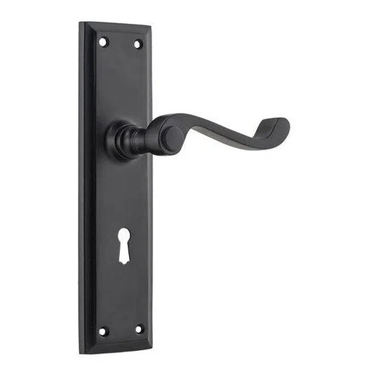 Tradco Door Handle Milton Lock Pair Matt Black