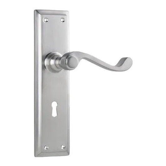 Tradco Door Handle Milton Lock Pair Satin Chrome